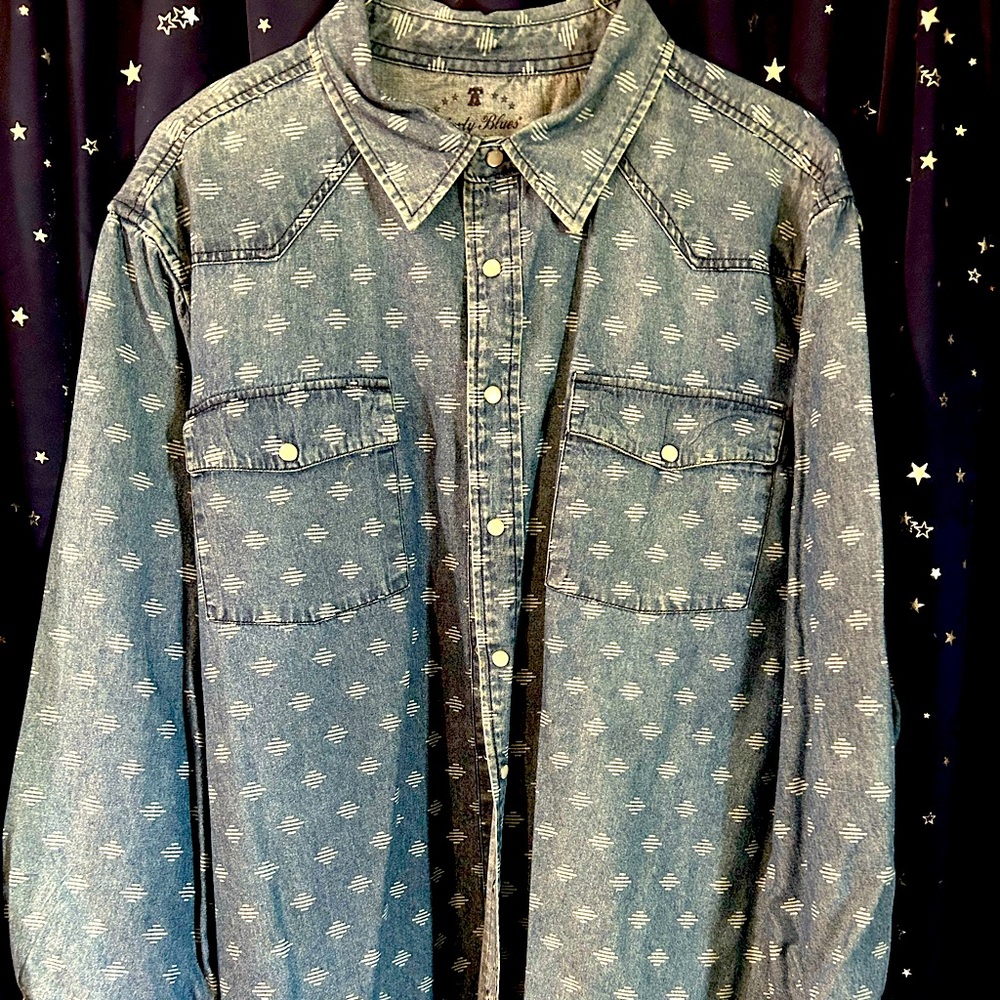 XXL  Blue Denim Western Shirt